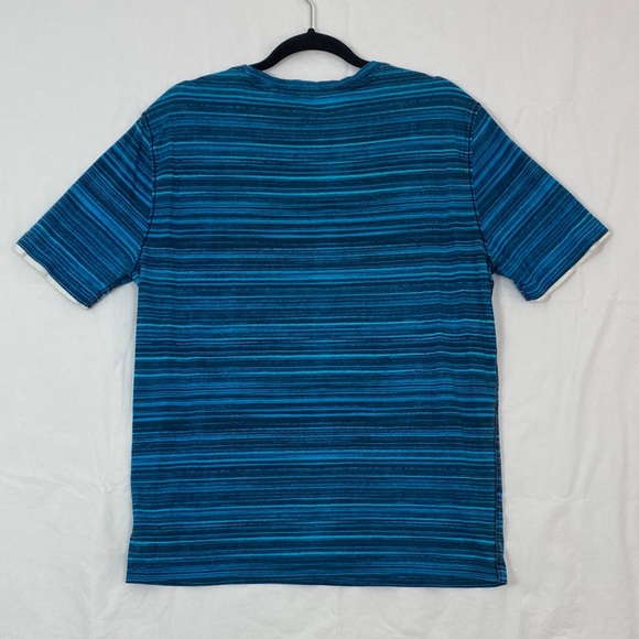 Point Zero Teal Striped Tee Men’s Medium - Picture 8 of 10